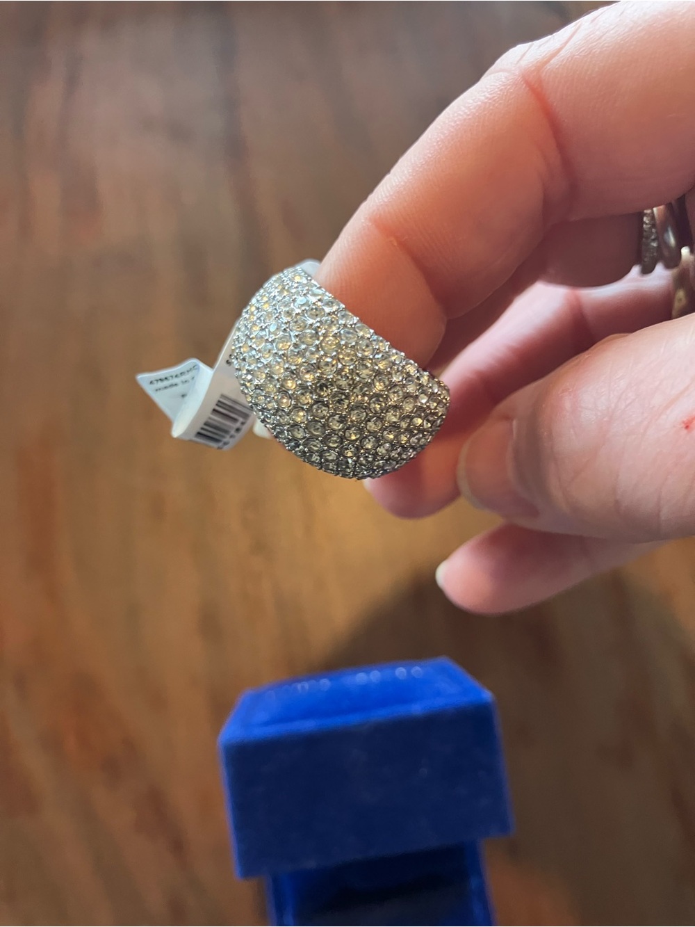 Kurt Geiger Silver Crystal Pave Dome Ring - Picture 3 of 8